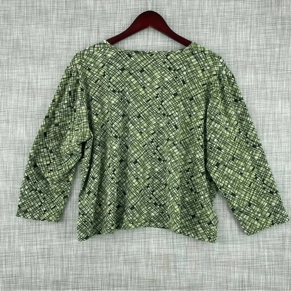 Talbots Women Petites 1X Long sleeve round neck green top 0337 - Picture 2 of 8